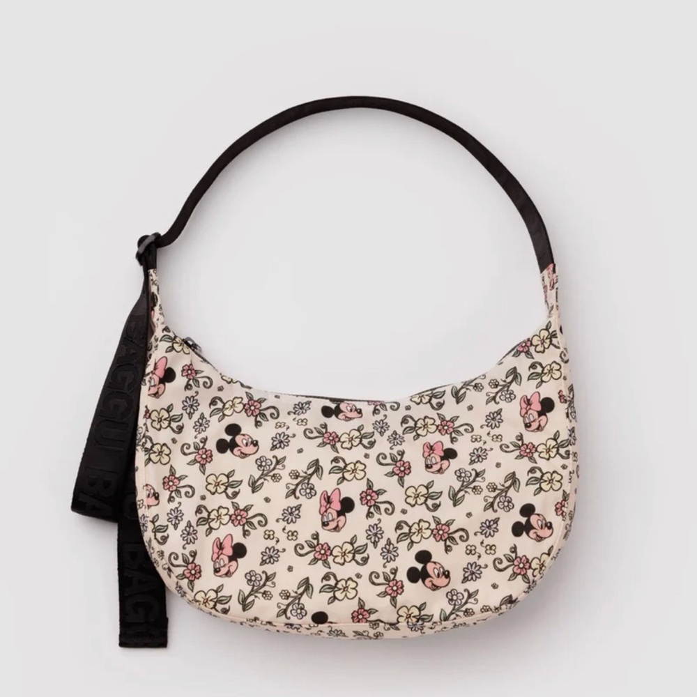 NWT BAGGU Disney Mickey & Friends Medium Nylon Crescent Bag